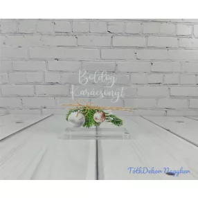 Karácsonyi kör plexi 7cm 3db/csomag - Púder kör