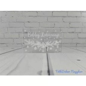 Karácsonyi tégla plexi 5x8cm 3db/csomag - Girlandos