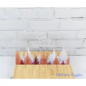 Karácsonyi tégla plexi 5x8cm 3db/csomag - Fenyős