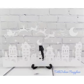 Karácsonyi tégla plexi 14x7,5cm - Karácsonyi Város