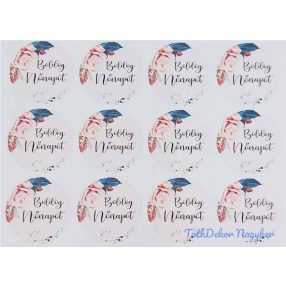 Boldog nőnapot matrica 24db/A4 lap - Halvány Púder