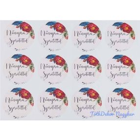 Nőnapra szeretettel matrica 24db/A4 lap - Halvány Púder