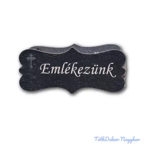 Fekete forma kereszttel 3x7cm - Emlékezünk