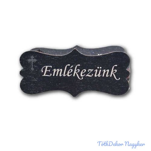 Fekete forma kereszttel 3x7cm - Emlékezünk