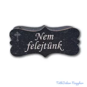 Fekete forma kereszttel 3x7cm - Nem felejtünk