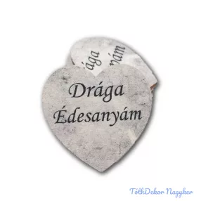 Márványhatású szív 5 cm - Drága Édesanyám