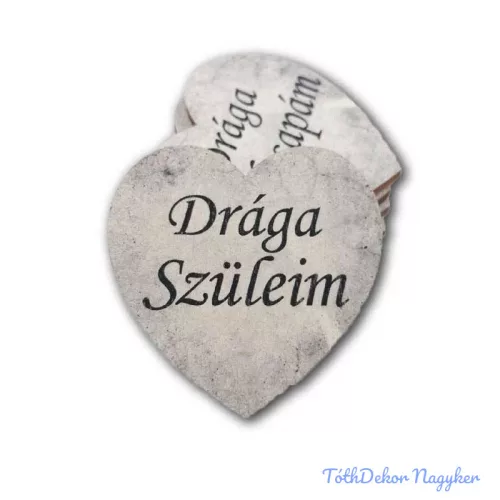 Márványhatású szív 5 cm - Drága Szüleim