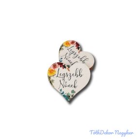 Szív alakú fa 5x5,5cm 5db/csomag - Legszebb nőnek