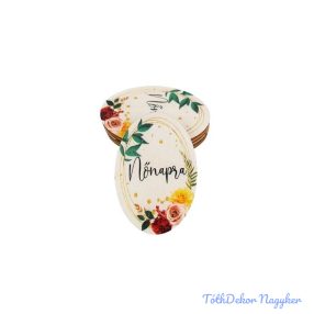 Kis ovális fa 4x6cm 5db/csomag - Nőnapra