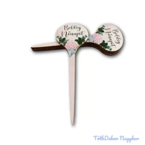 Virág mintás beszúró 11x5cm 5db/csomag - Boldog Nőnapot