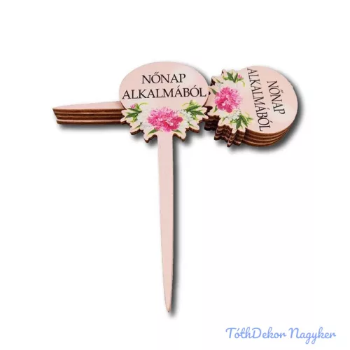 Díszes virágos beszúró 15x5cm 5db/csomag - Nőnap alkalmából