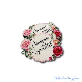   Díszes rózsás fa 5,5x7,5cm 5db/csomag - Nőnapra szeretettel