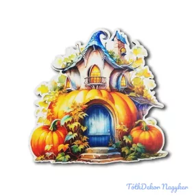 Sütőtök ház forma tábla 12,5x12,5cm - Kék