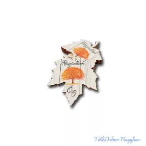   Színes levél Köszöntünk ősz felirattal 10x7,8cm - Kicsi