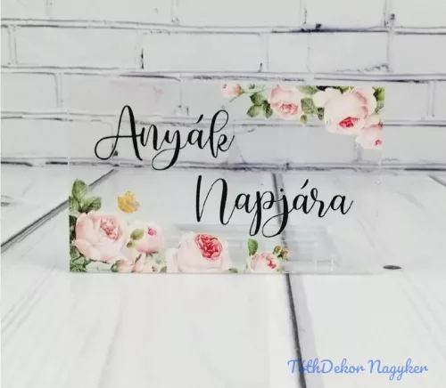 Téglalap plexi 5x8cm - Anyák napjára 3db/csomag