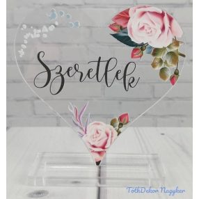 Szív plexi 8,5x8cm - Szeretlek