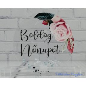 Kör plexi 5cm 3db/csomag - Boldog nőnapot rózsaszín