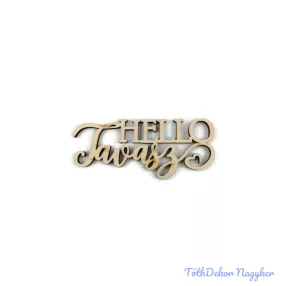 Hello Tavasz fa felirat 10x4,5cm 5db/csomag - Natúr