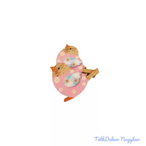 Madárka 5,7x6,8cm - Rózsaszín