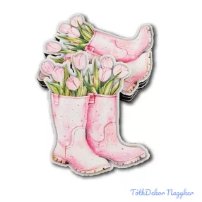 Rózsaszín csizma figura M7cm 5db/csomag