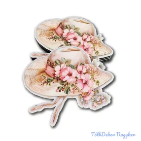 Kalap figura virágokkal M7cm 5db/csomag