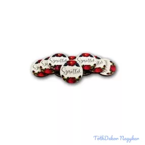 Szeretlek virágos kis kör fa tábla 3cm 10db/csomag