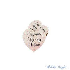 Púder szív - Köszönöm, hogy vagy Nekem 5cm 5db/csomag