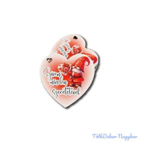   Piros manós szív - Szívem minden szeretetével 5cm 5db/csomag