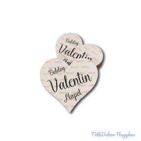   Boldog Valentin napot szív - Szeretlek felirattal 7cm 5db/csomag