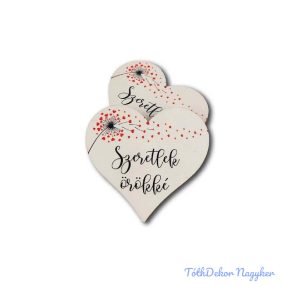 Szeretlek örökké szív - Pitypangos 7cm 5db/csomag