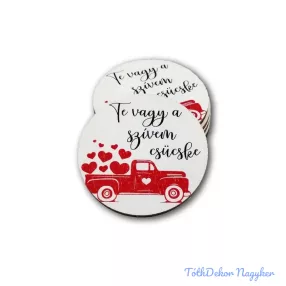 Te vagy a szívem csücske kör fa tábla 5cm 5db/csomag