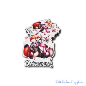 Róka pár - Kedvesemnek 8,6x7,4cm 5db/csomag