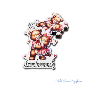 Maci pár - Szerelmemnek 8,6x7cm 5db/csomag