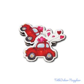 Kis autó szívvel 6,8x8,1cm 5db/csomag