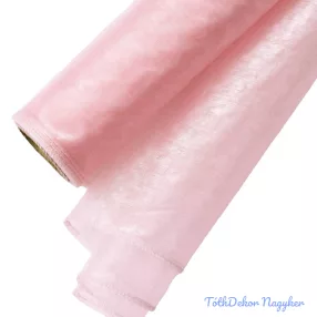 Organza szegett 20cm x 8,2m - Púder Rózsaszín