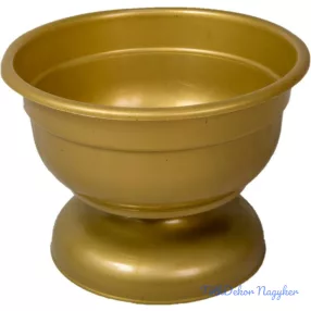 Műanyag talpas kerek tál arany D21cm M15,5cm