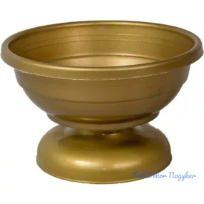 Műanyag talpas kerek tál arany D23cm M14cm