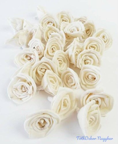 Shola Rose 32 db 4 cm - Fehér szárazvirág fej
