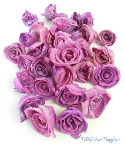 Shola Rose 32 db 4 cm - Lila szárazvirág fej