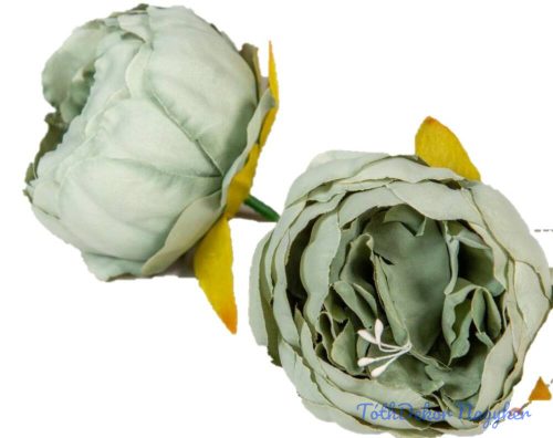 Peónia fej selyemvirág fejvirág 8 cm - Pasztel Zöld