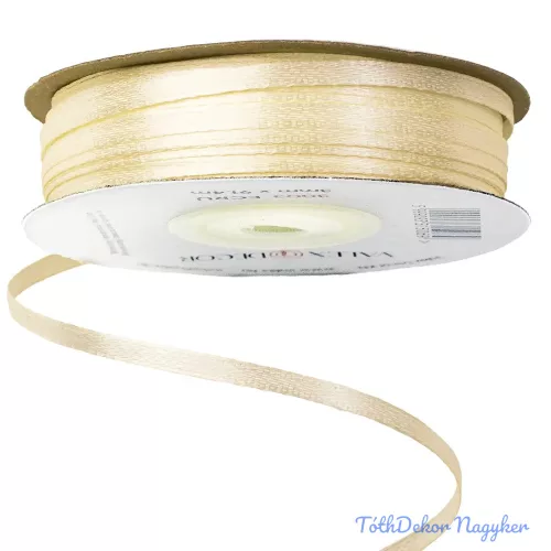 Szatén szalag 3 mm x 91.44 m - Ekrü