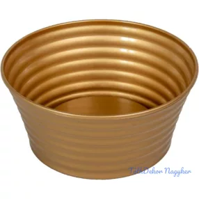 Műanyag kerek bordás tál arany D20cm M9cm