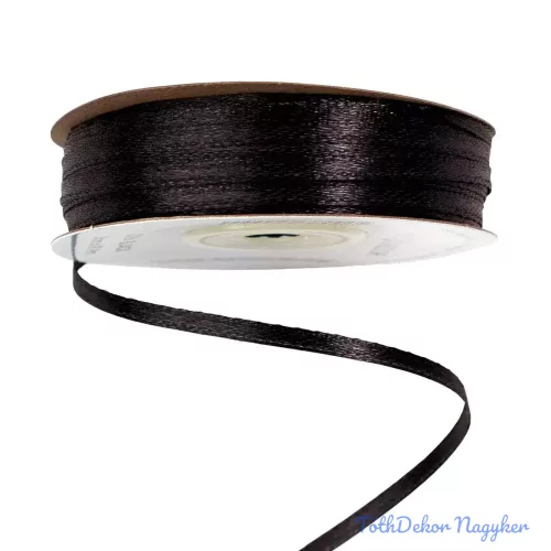 Szatén szalag 3mm x 91.44m - Fekete