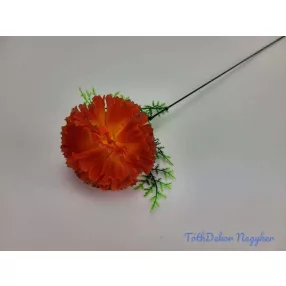   Szegfű aszparágusszal szálas selyemvirág 51 cm - Narancsos