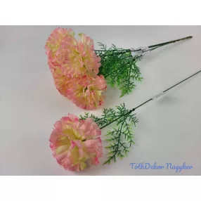   Szegfű + aszparágusz szálas selyemvirág 51 cm - Krém-Rózsaszín