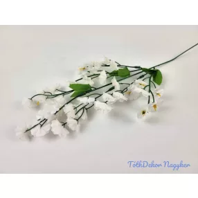 Apró virágos rezgő selyem szálas 39 cm - Fehér