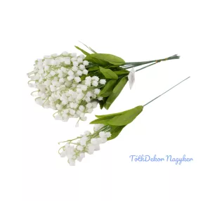 Gyöngyvirág ág szálas selyemvirág díszítő 35 cm