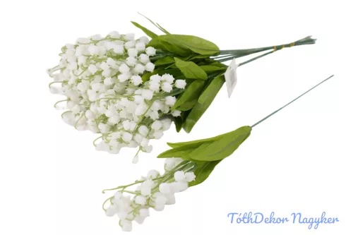 Gyöngyvirág ág szálas selyemvirág díszítő 35 cm