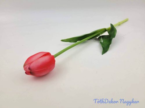Tulipán gumi élethű szálas 39 cm - Erős Rózsaszín