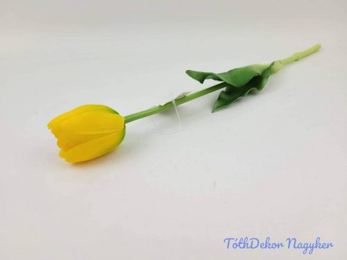 Tulipán gumi élethű szálas 39 cm - Sárga